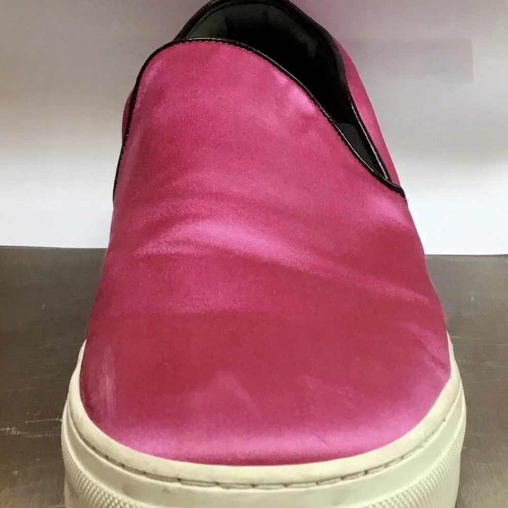 CELINE Fuchsia Pink Duchess Satin SLIP-ON Sneakers - Picture 7 of 7